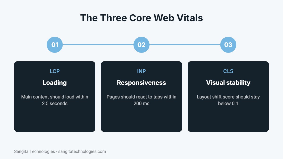 Core Web Vitals LCP, INP and CLS explained