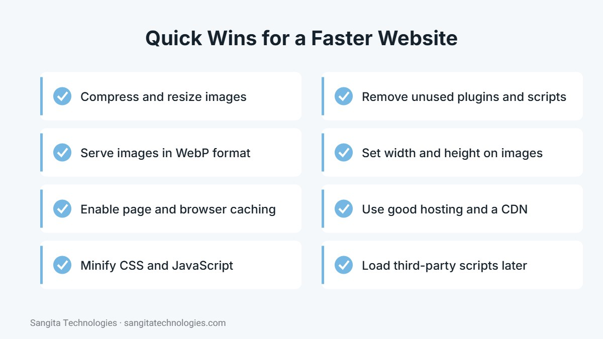 Quick wins to improve website speed