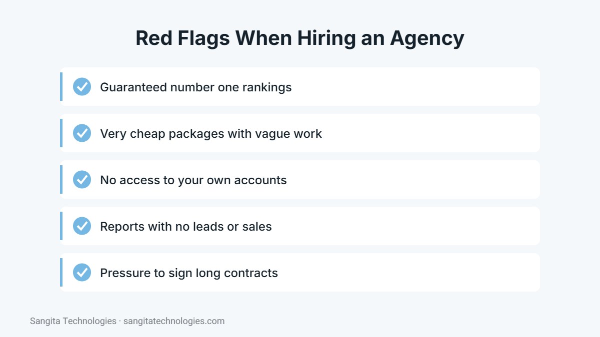 Red flags to watch for when hiring a digital marketing agency