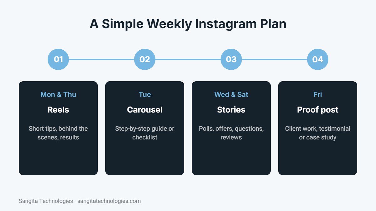 Weekly Instagram content plan for local businesses